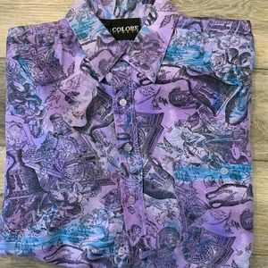 Colors Italian silk long sleeve button down. Size L